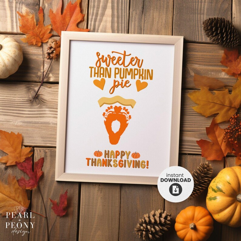 PRINTABLE Thanksgiving Handprint Art Craft, DIY Handprint Fall Art ...