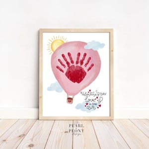 IMPRIMÍVEL Amor no Ar Dia dos Namorados Artesanato com impressão de mão, Projeto de arte de lembrança faça você mesmo, Atividade de educação domiciliar para crianças em idade pré-escolar, jardim de infância, PDF