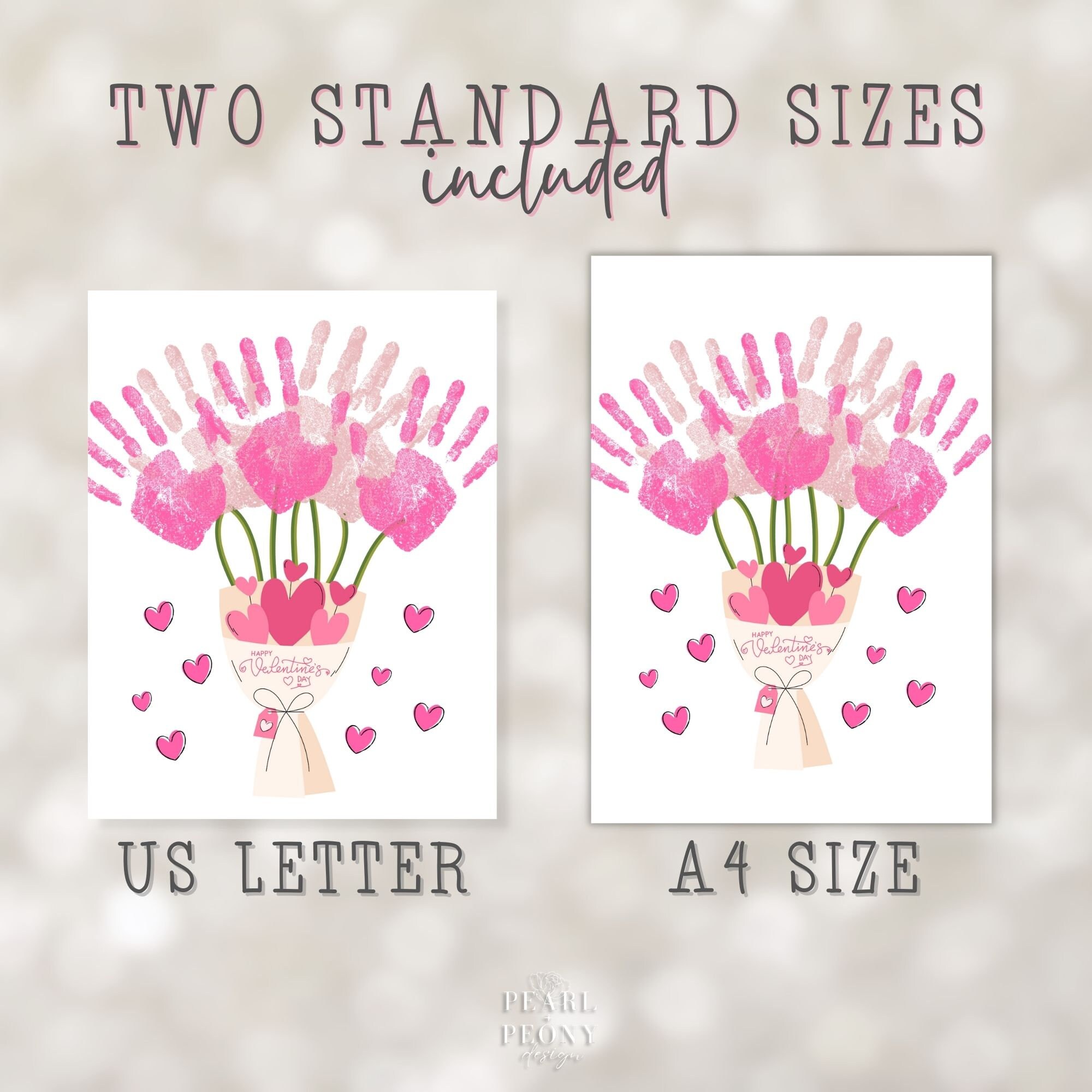 PRINTABLE Valentines Day Handprint Art Craft for Kids, Keepsake Art ...