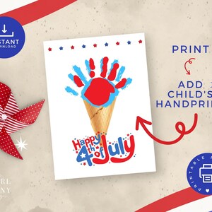 PRINTABLE 4th of July Handprint Craft for Kids, Preschool Activity ...