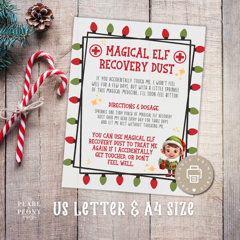 PRINTABLE Christmas Elf Recovery Letter, Magic Elf Recovery Dust, Sick ...