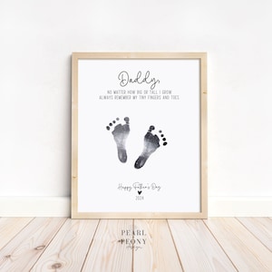 PRINTABLE Fathers Day Handprint Footprint Art Craft, Gift For Dad Baby Keepsake Card, DIY Daddy Gift from Kid, Wall Art, US Letter & A4 2024