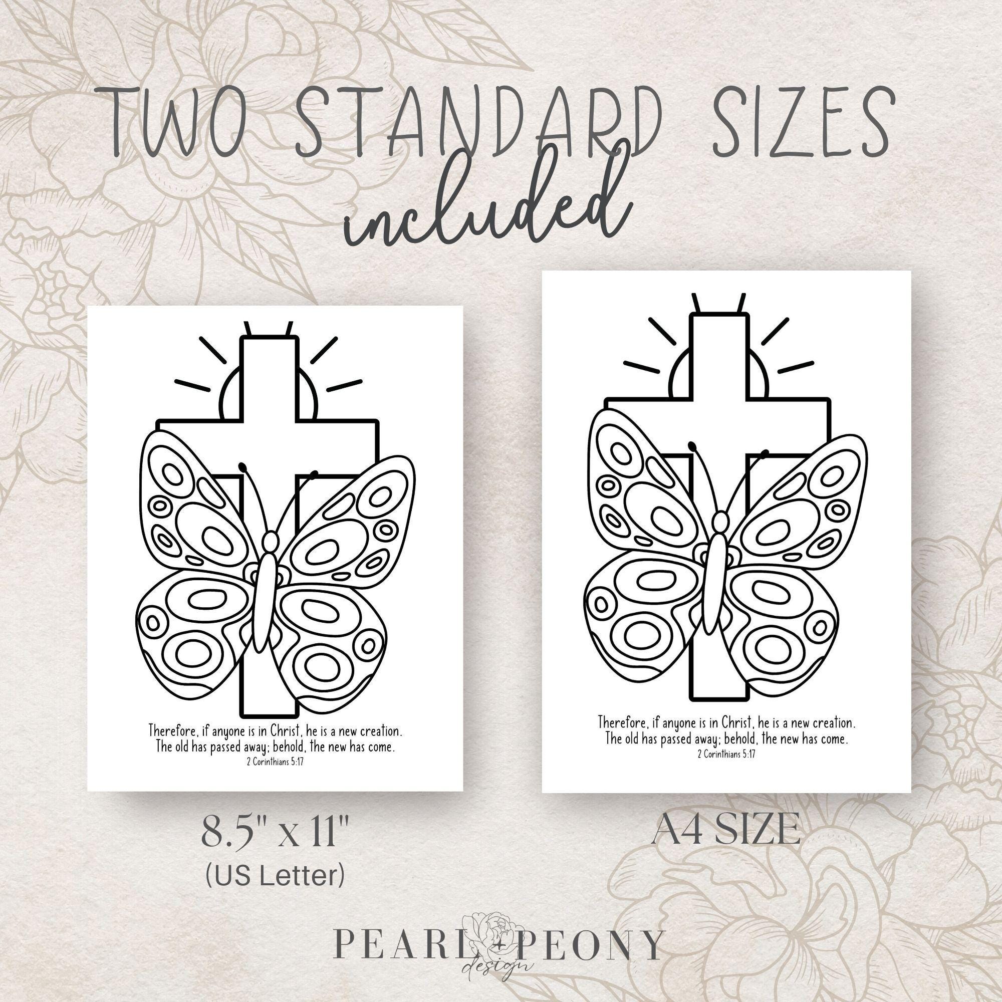 PRINTABLE Christian Easter Coloring Page Bundle, Cross He is Risen ...