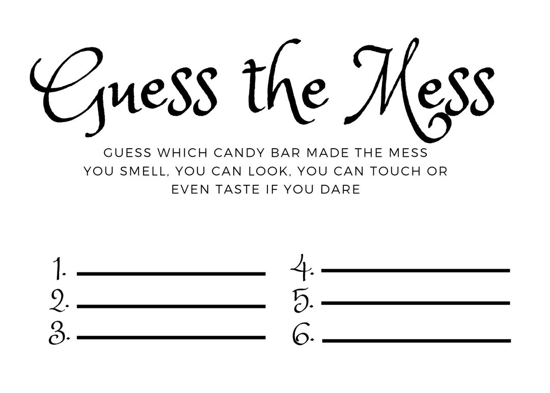 Guess the Mess - Etsy