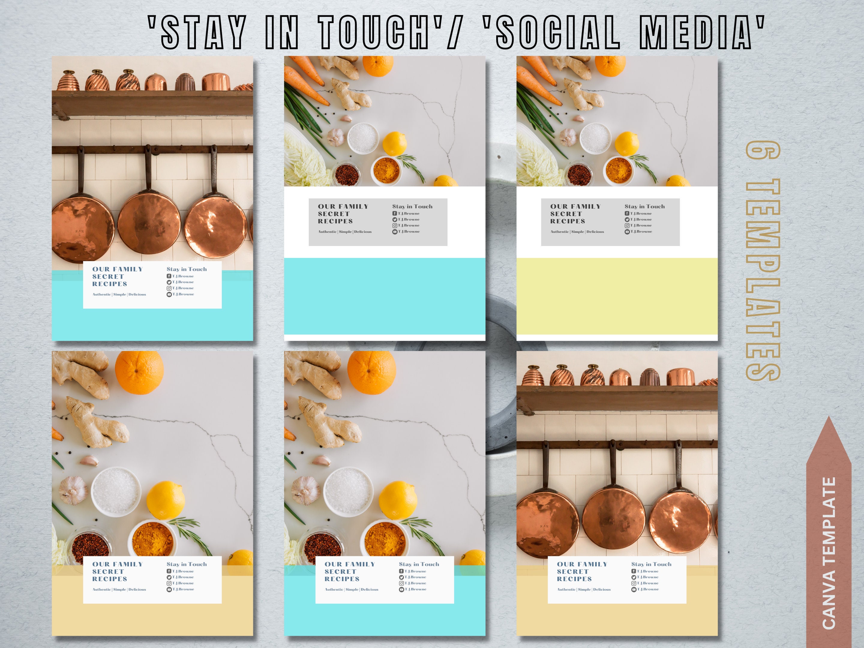 Cookbook Template, Digital Template for Recipe Books, Free Editable ...