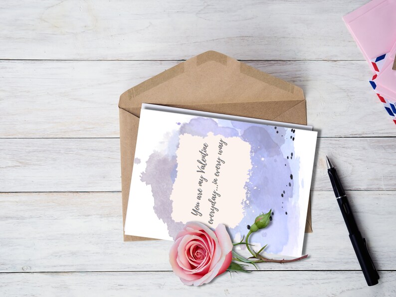 Printable Valentine's Day Card, Minimalist Card, Custom Cards, 10 ...