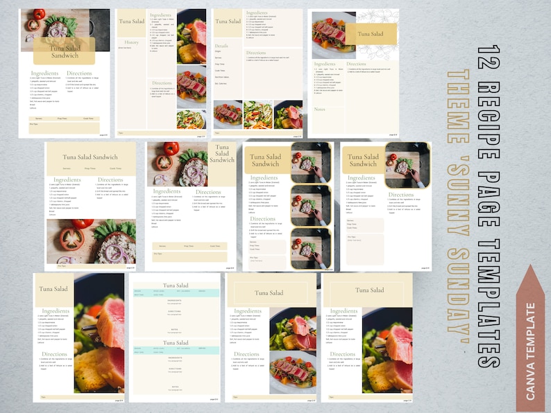 Cookbook Template, Digital Template for Recipe Books, Free Editable ...