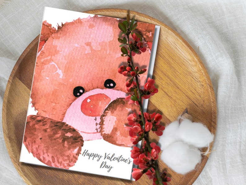 Printable Valentine's Day Card, Minimalist Card, Custom Cards, 10 ...