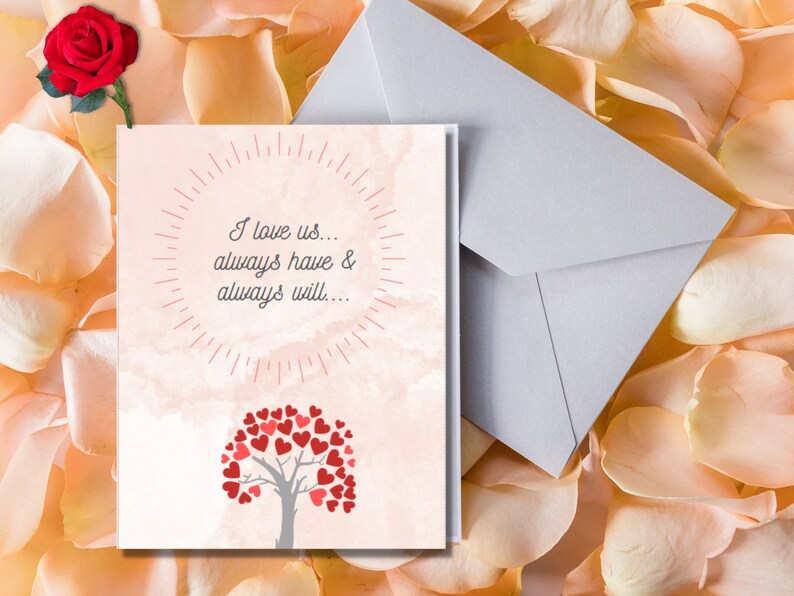 Printable Valentine's Day Card, Minimalist Card, Custom Cards, 10 ...