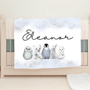 Arctic Animal Blanket, Personalized Arctic Animal Blanket, Personalized baby blanket; A soft, cuddly blanket for a soft, cuddly newborn!