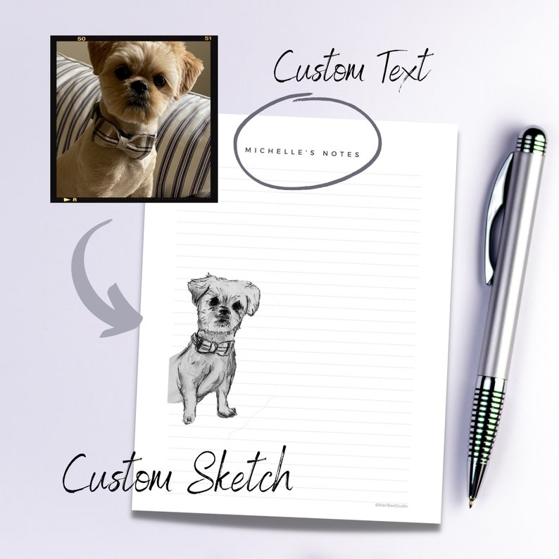 Personalized Pet Portrait Stationary Digital Download - Etsy