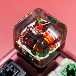 Santa Claus Keycap, Christmas Keycap, Xmas Keycap, Custom Keycaps, Artisan Keycap, Christmas Gift, Keycap Sets, Handmade keycap