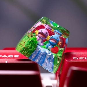 Mudkip and Shiny Keycap - Handcrafted Pokemon-Inspired Keyboard Accessory,Halloween Decor ,Christmas Gift