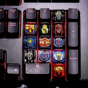 Handmade Artisan Keycap, Logo Resin Keycap For Cherry MX Switches Mechanical Keyboard Gift for him, football logo keycap