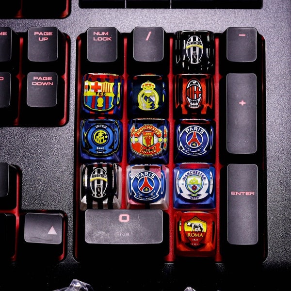 Handmade Artisan Keycap Arsenal Logo Resin Keycap For Cherry MX Switches Mechanical Keyboard Gift for him, football logo keycap