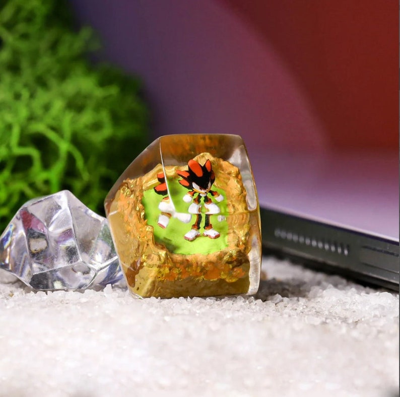 Sonic Resin Keycap Hedgehog Artisan Keycap Anime Etsy