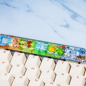 Handgemachte grüne Slime-Tastenkappe, Maplestory-Schlüsselkappe, rote Bohne-Schlüsselkappe, Artisan-Leertaste, benutzerdefinierte Leertaste, SA-Leertaste-Schlüsselkappe, Geschenke