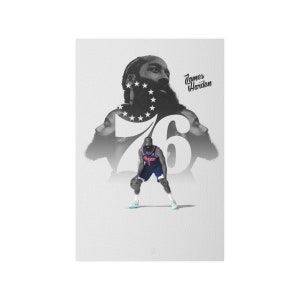 James Harden x Sixers - ( NO FRAME ) Satin Poster (210gsm)