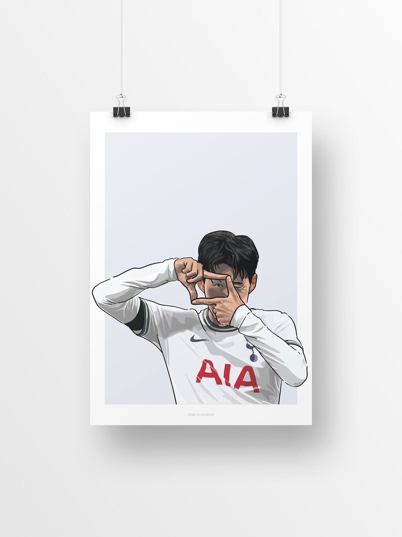 HWC Trading FR A4 Harry Kane & Son Heung-min Tottenham Hotspurs Spurs Geschenke Gedrucktes Signiertes Autogramm Bild Für Fußballfans Und Fans, A4, Gerahmt