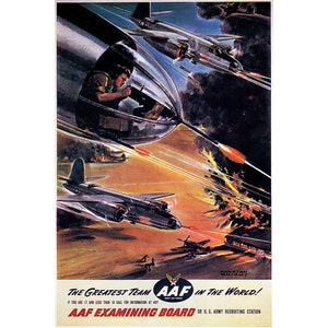 WWII Army Air Forces Recruiting Propaganda Canvas Poster – World War II Art