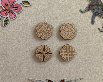 Wooden Celtic Knot Magnets (Set of 4)