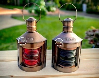 ビンテージ航海灯　右舷・左舷セット　オール真鍮製　マリンランプ ビンテージ航海灯 右舷・左舷セット オール真鍮製 マリンランプ☆週末