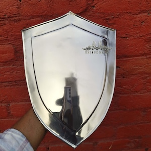 Medieval Knight Armor Heater Shield | Battle Armor Functional Shield | Larp Reenactment Cosplay Heater Handmade Shield | For Best Gift 12"
