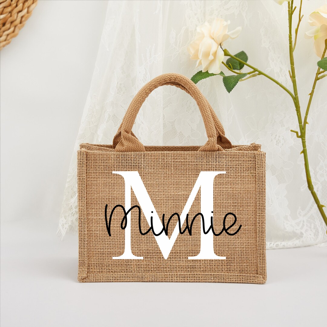 Holiday jute tote bagshopping tote bagpersonalized name etsy uk