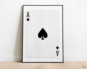 Trendy Ace of Spades Poster | Trendy Retro Aesthetic Print | Playing Card Poster | Trendy Wall Art | Retro Wall Art | Lucky You Poster