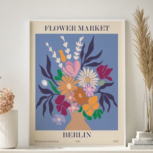 Flower Market Print | Matisse Flower Market Poster | Minimalist Print | Berlin Poster | Floral Decor | Flower Poster | Digital Download