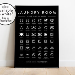 Black Laundry Print | Laundry Room Symbols | Laundry Printable Art | Care Label Guide | Laundry Room Wall Art | Laundry Printable Art