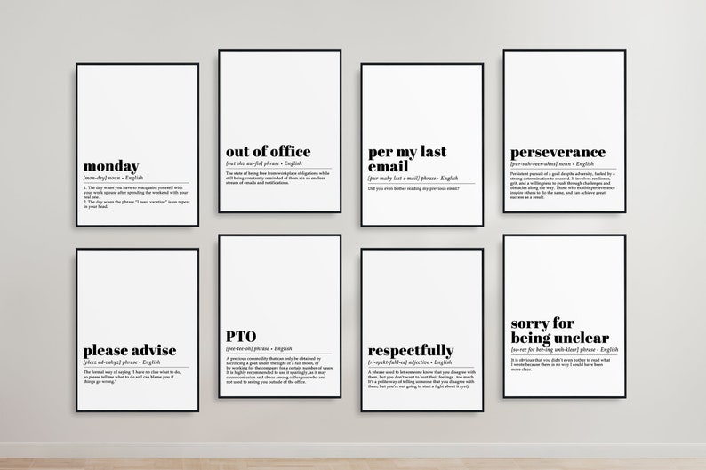 Office Wall Art Set 50 PRINTABLES Mega Bundle Home Office Decor ...
