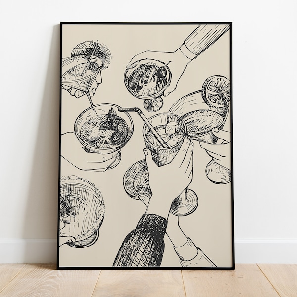 Cheers Print | Bar Cart Wall Decor | Cheers Print | Cheers Poster | Bar Cart Accesories | Bar Cart Art | Cheers Printable Wall Art