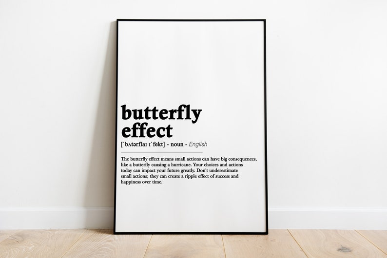 Butterfly Effect Definition Wall Art Inspirational Wall Art Minimalist
