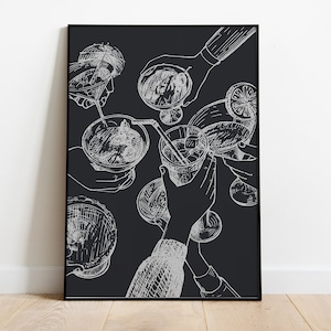 Proost teken | Trendy muurkunst | Donkere muurkunst | Wandprint Trendy | Keuken kunst aan de muur | Proost afdrukken | Barwagen afdrukbaar | Digitaal downloaden