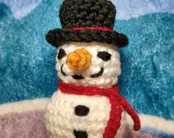 Joli bonhomme de neige Amigurumi au crochet, Noël, vacances, hiver, crochet, peluche, modèle, facile, rapide