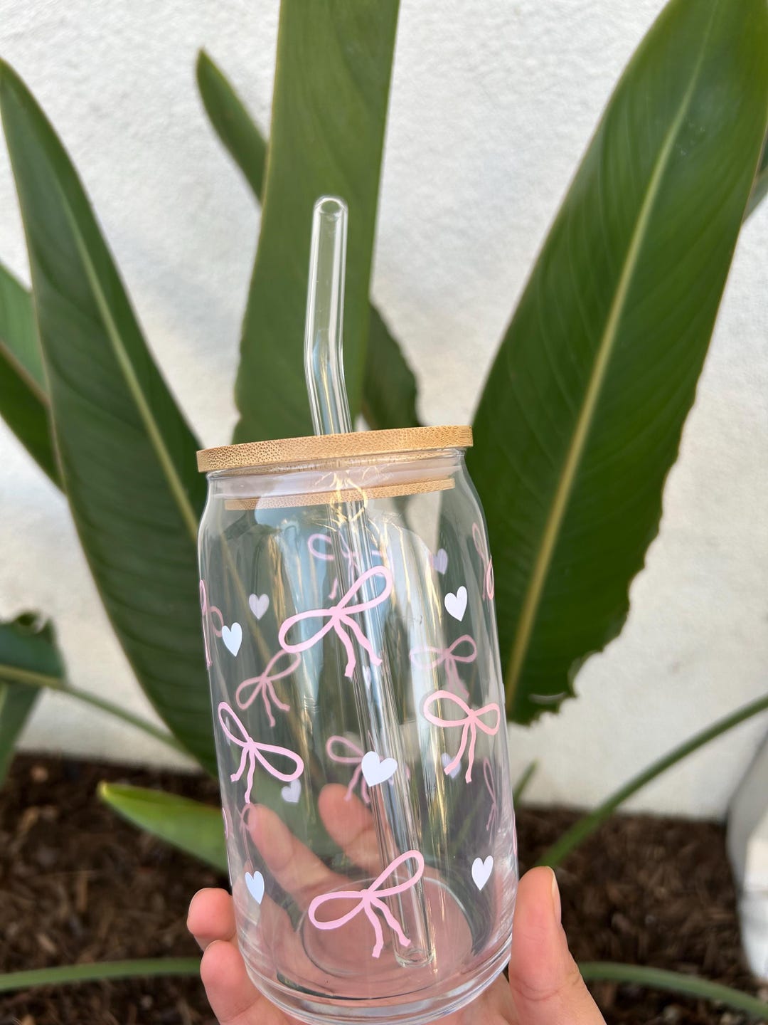 Pink Bows Inspired Glass Cup - Etsy