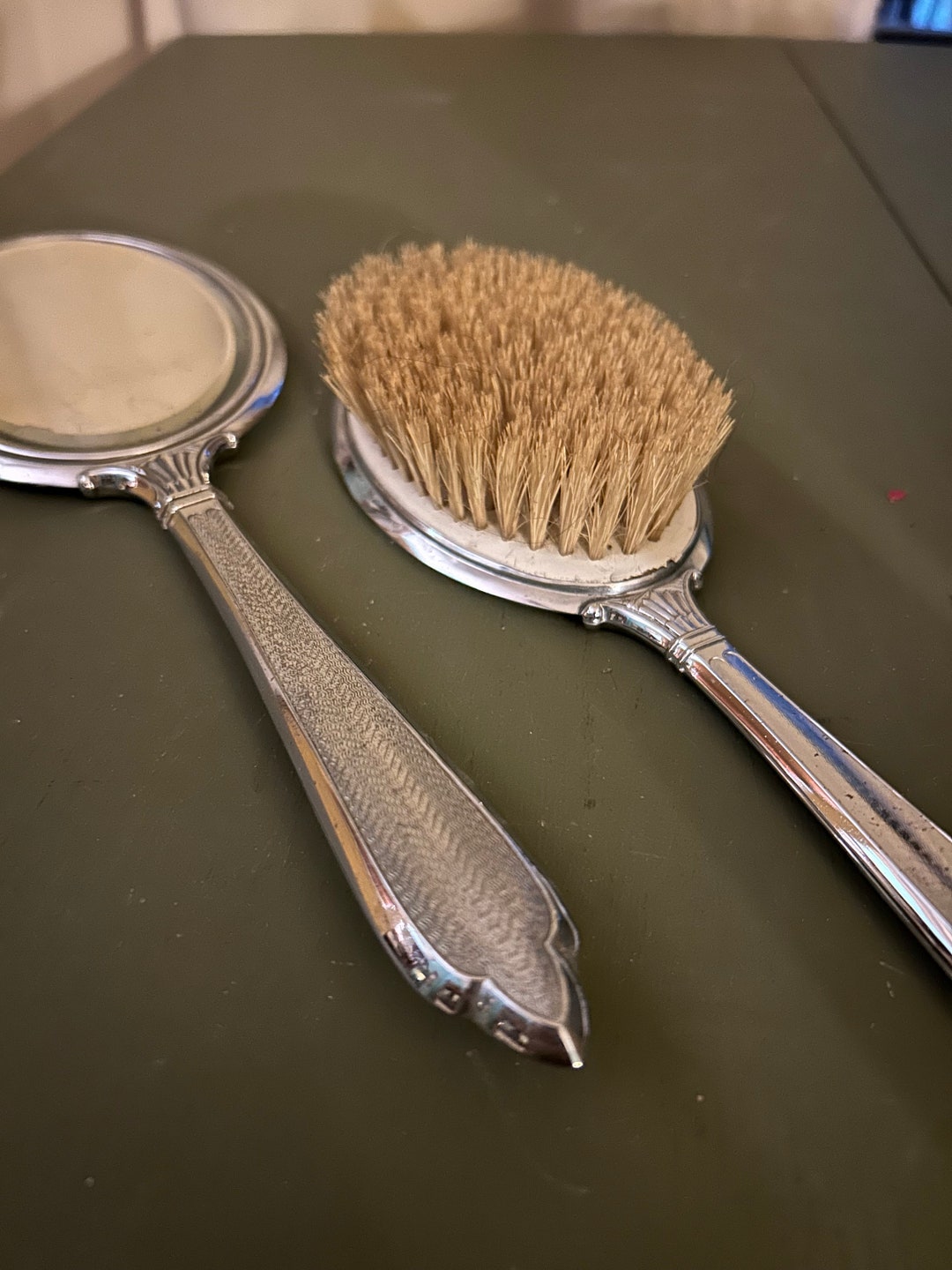 Vintage Brush and Mirror Set Etsy