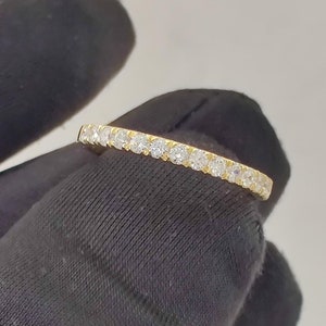 Lab Grown Diamond Half Eternity Wedding Band: Stackable Bridal Set