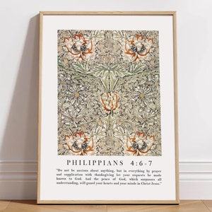 Philippians 4:6-7, Do Not Be Anxious About Anything, Bible Verse Wall Art, Vintage Christian Printable, Scripture Wall Art, Christian Prints