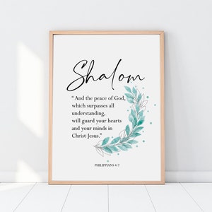 Shalom Definition Print Dictionary Poster Quote Wall Art 