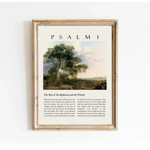 Psalm 1 Wall Art: Vintage Christian Scripture Print (Digital Download)