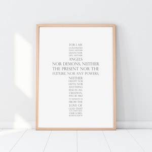 Romans 8:38-39 Bible Verse Printable Wall Art, Modern Scripture Printable Art, Bible Quote, Christian Wall Decor