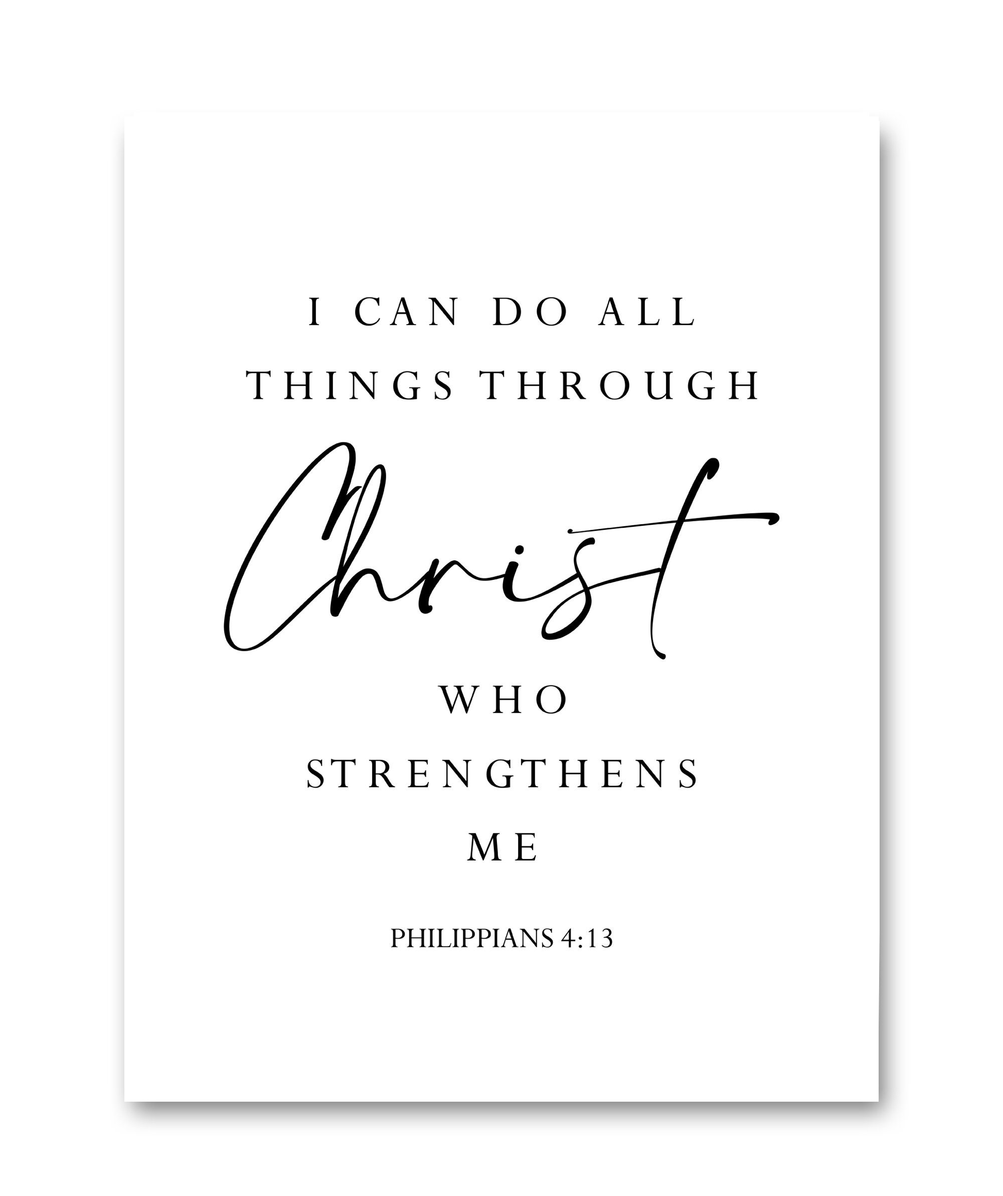 Philippians 4:13 Bible Verse Wall Art Printable Scripture - Etsy