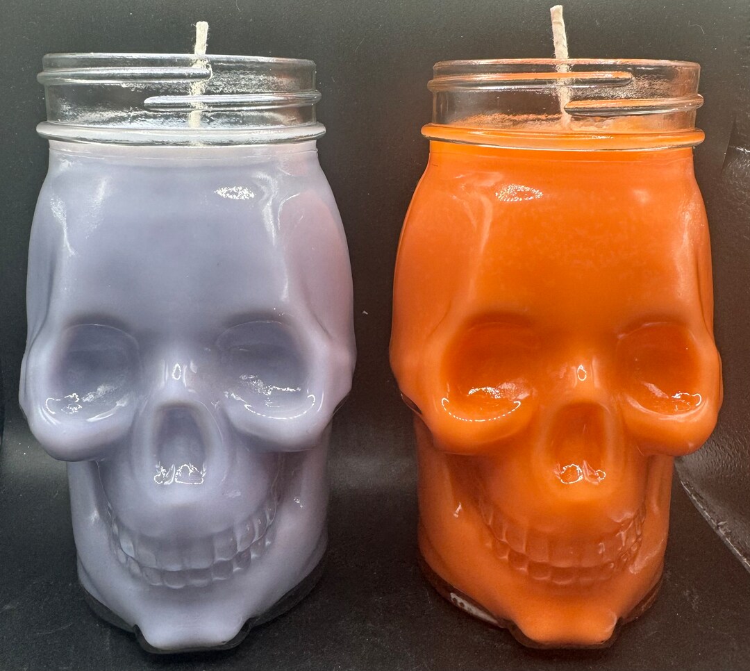 Shimmer Skull Candle Etsy