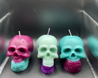 Custom Scented Two Colored Large Skull Candle