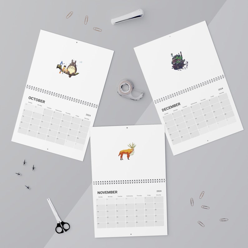 2024 Studio Ghibli Wall Calendar Etsy