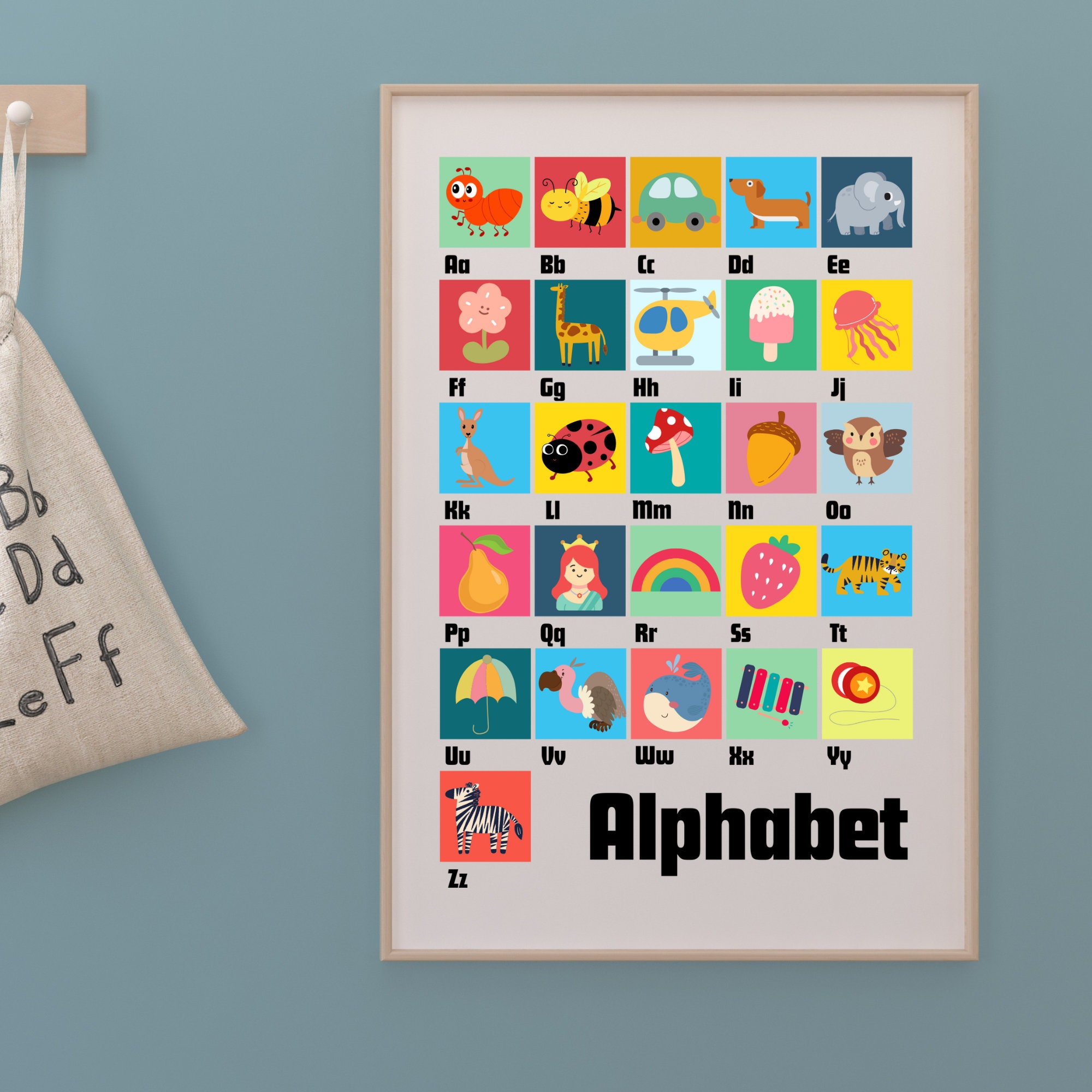 Alphabet Chart Alphabet Poster Abc Learning Abc Print Alphabet Pictures ...