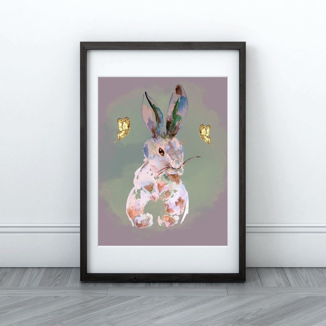 Rabbit Wall Art, Rabbit Printable, Printable Wall Art, Rabbit and