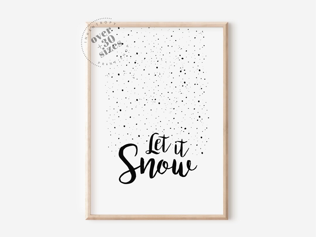 Let It Snow Print, Printable Art Christmas Decor Modern Christmas Wall ...